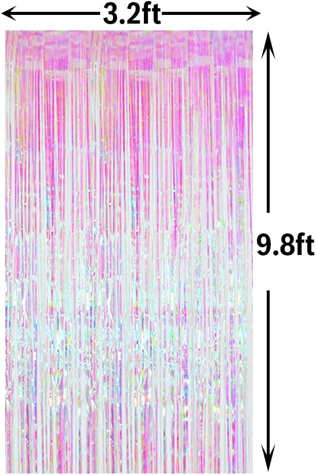 GOER 3.2 ft x 9.8 ft Metallic Tinsel Foil Fringe Curtains Party Photo Backdrop - Image 6