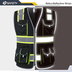 JKSafety 10 Pockets Hi-Vis Neon Color Frontal Zipper Mesh Safety Vest - Image 4