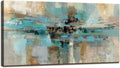DZL Art A74750 Canvas Prints Abstract Wall Art Print Paintings Blue and Brown by DZL+Art