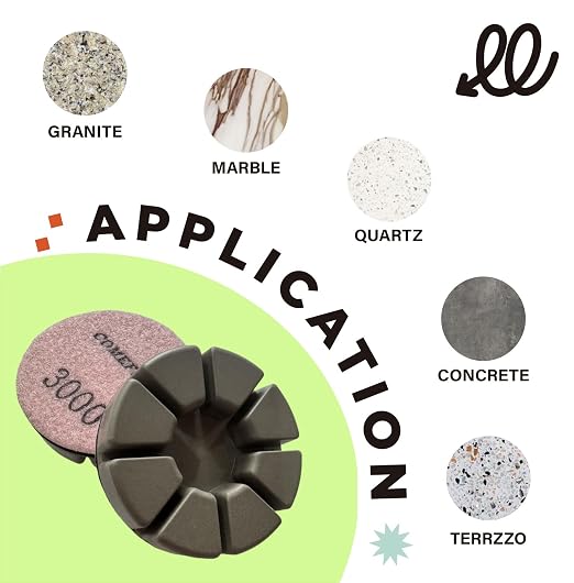 Diamond Floor Polishing Pucks for Terrazzo, Concrete Floor, 3 Inch 15mm Resin - Image 3