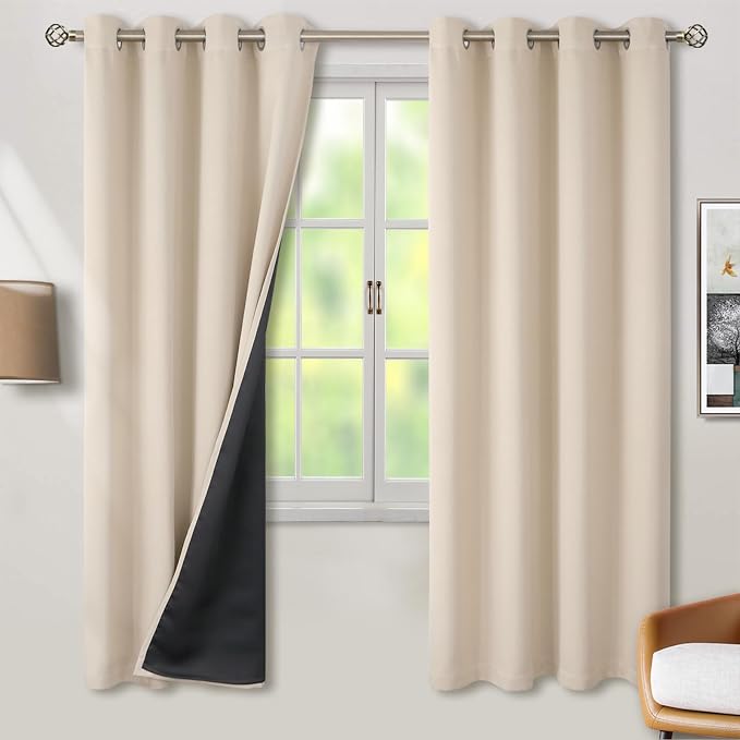 BGment Thermal Insulated 100% Blackout Curtains 72 Inch Length 2 Panels by BGment