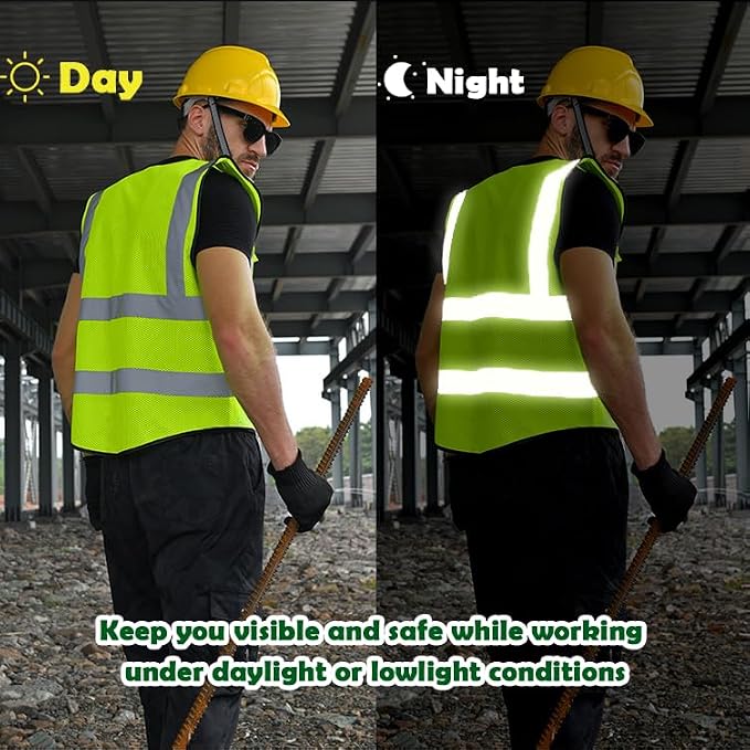 BeautyWill Custom Logo 10/20 Pack Safety Vest Class2 High Visibility Vest - Image 6