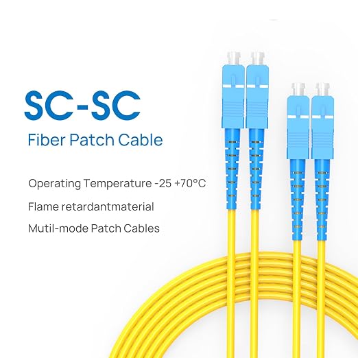 SC to SC Fiber Patch Cable, 1G/10GB Single Mode Duplex SC-SC 9/125um OD 3.0mm - Image 2
