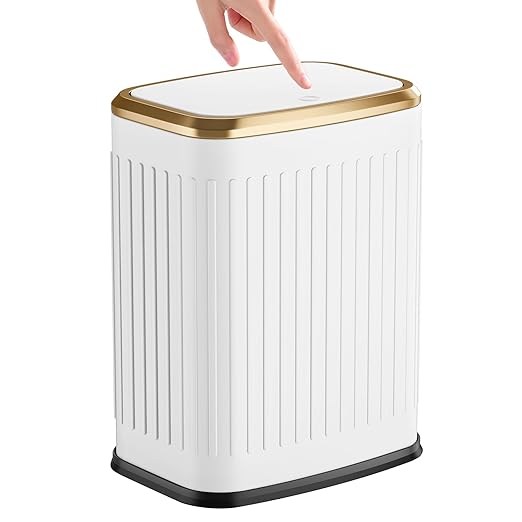 TIPGO Bathroom Trash Can with Lid, 2.1 Gallon / 8 Liter Small Garbage Can by TIPGO
