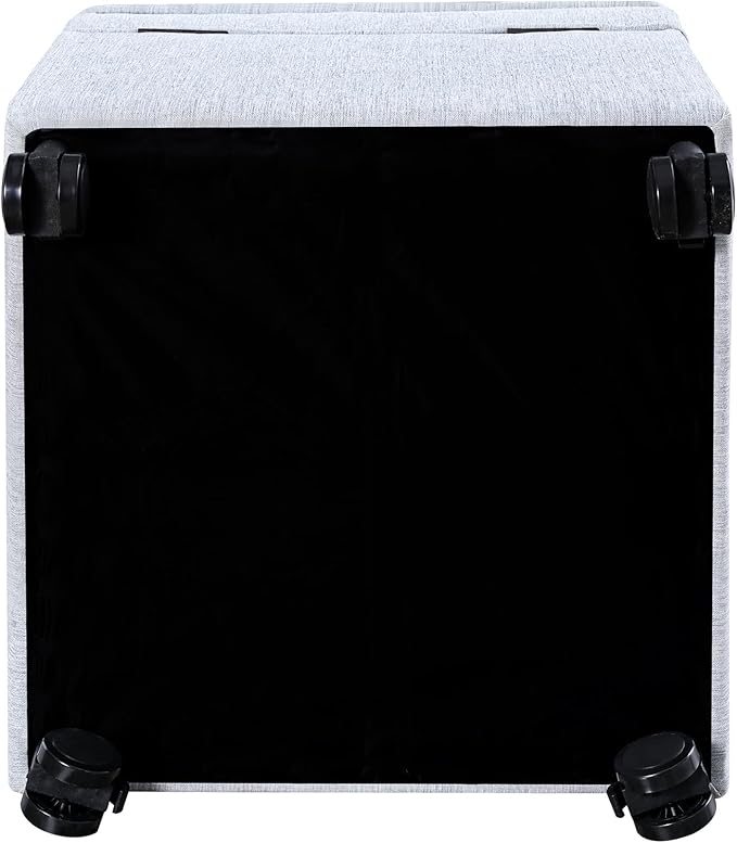 Adeco 17.5" Square Fabric Ottoman - Image 8