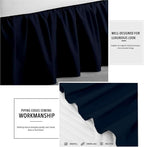 Navy Blue Solid Ruffled Bed Skirt Queen-XL-26 Inch Drop Split Corner, - Image 3