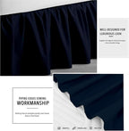 Navy Blue Solid Ruffled Bed Skirt Queen-XL-20 Inch Drop Split Corner, - Image 3