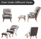 INZOY Accent Chairs with Ottoman, Velvet Fabric Armchair with Ottoman - Image 7
