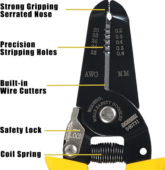 DOWELL 22-30 AWG Wire Stripping Tool Wire Stripper Cutter Pliers Tool - Image 2