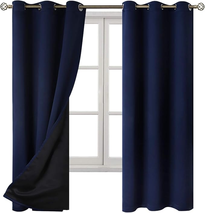 BGment Navy 100% Blackout Curtains - Image 8