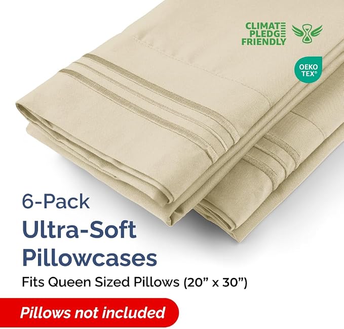 Queen Pillow Cases Set of 6 - Image 2