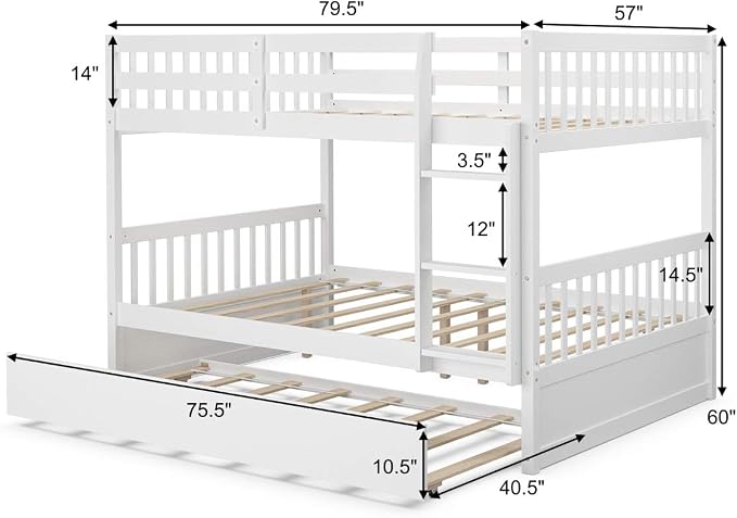 KOMFOTT Wood Full Over Full Bunk Bed - Image 2
