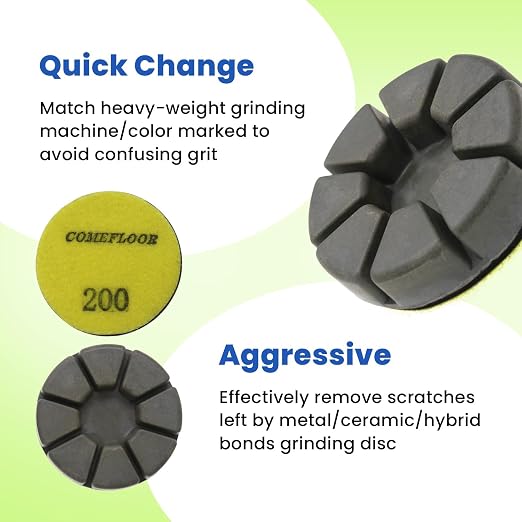 Diamond Floor Polishing Pucks for Terrazzo, Concrete Floor, 3 Inch 15mm Resin - Image 3