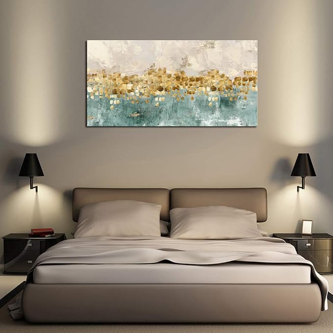 DZL Art A74650 brown And blue Abstract Painting Modern Decor Wall Art Tan color - Image 2