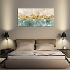 DZL Art A74650 brown And blue Abstract Painting Modern Decor Wall Art Tan color - Image 2