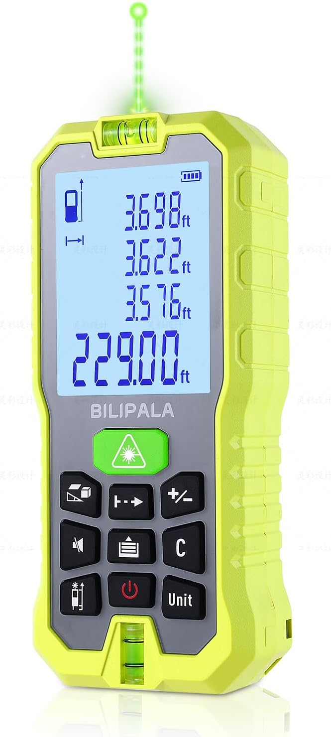 Laser Measure, 70M/229ft Digital Laser Distance Meter, ±2mm Accuracy Laser by BILIPALA