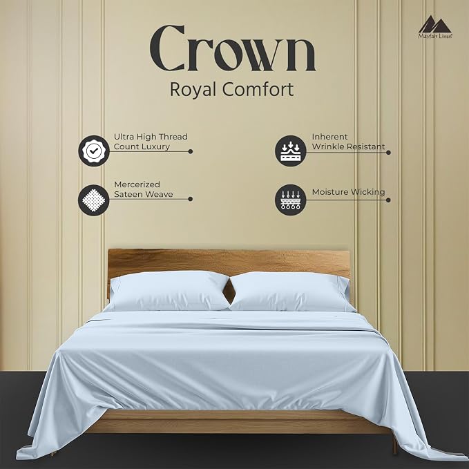 Mayfair Linen 100% Egyptian Cotton Queen Sheets Set - Image 2