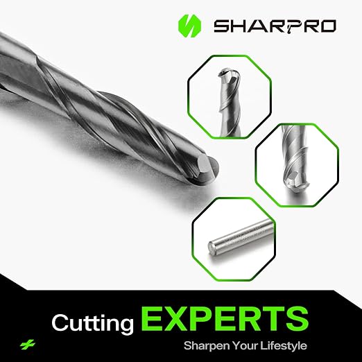 Carbide Ball Nose End Mills 2 Flute 1/8 Inch SHK. and Cutting Dia. 3D Carving - Image 3