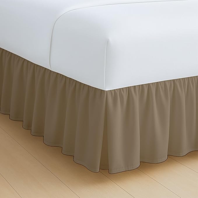 Rajlinen Ruffled Bed Skirt Twin, 24 Inch Drop Dust Ruffle by Rajlinen