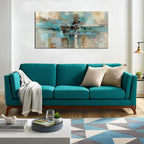 DZL Art A74775 Canvas Prints Abstract Wall Art Print Paintings Blue and Brown - Image 4