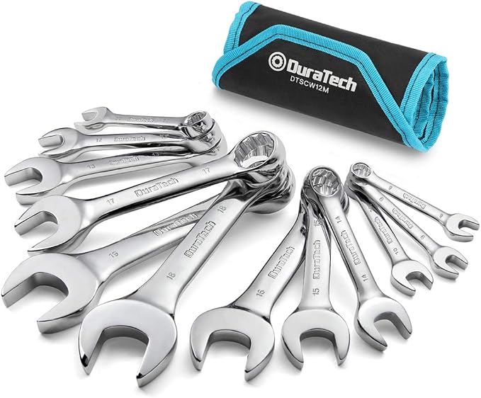DURATECH Stubby Combination Wrench Set, 12 Point, CR-V Steel, by DURATECH
