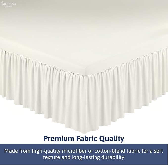 KRISHNA Ruffled Bed Skirt with Split Corners Full, 100% Microfiber Hotel Quality - Image 6