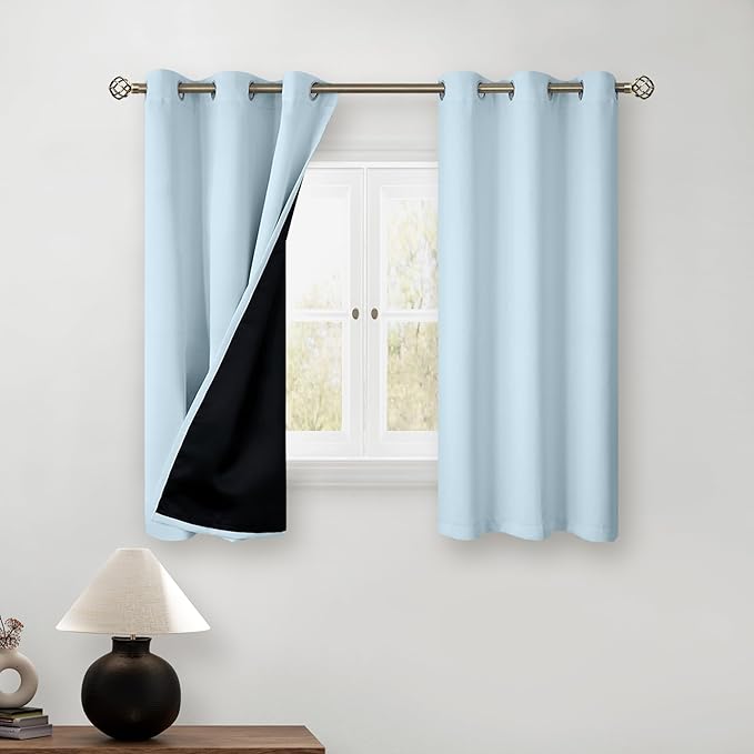 BGment Baby Blue 100% Blackout Curtains by BGment