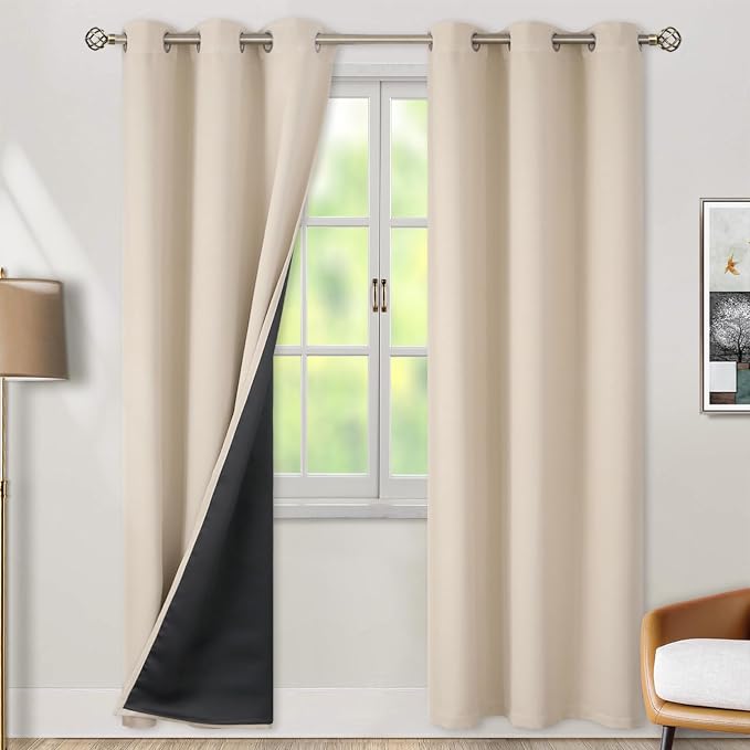 BGment Thermal Insulated 100% Blackout Curtains 84 Inch Length 2 Panels by BGment