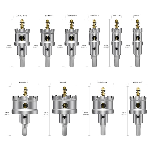 12Pcs TCT Hole Saw Kit for Hard Metal, 5/8" to 2-1/8”Inch Tungsten Carbide - Image 2