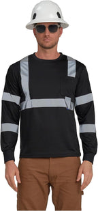 AYKRM Safety T Shirt Reflective High Visibility hi vis Long Sleeve T Shirt by AYKRM