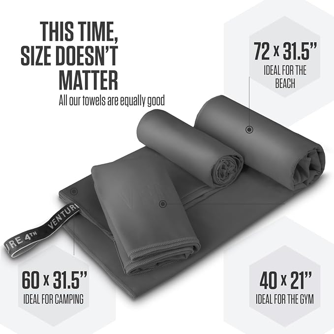 VENTURE 4TH Quick Dry Towel. Microfiber Travel Towel Ideal - Image 3