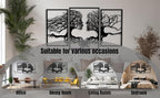 VAILLA Tree of Life Wall Wooden Art Abstract Tree Man Woman Face Large 3D - Image 3