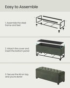SONGMICS Velvet Storage Ottoman Bench, Foot Rest - Image 6