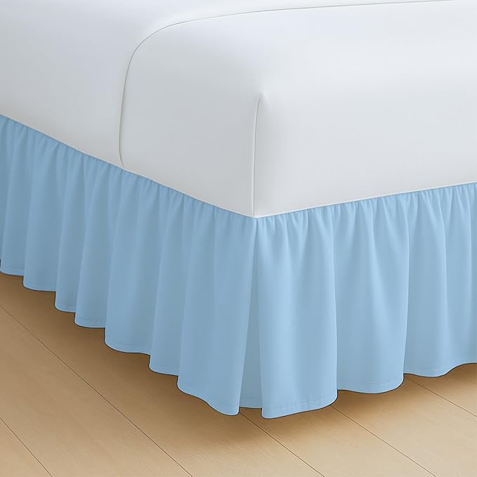 Rajlinen Ruffled Bed Skirt California King, 12 Inch Drop Dust Ruffle by Rajlinen