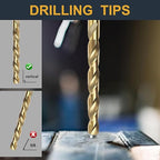 BeHappy 13Pcs Cobalt Drill Bit Set, M35 HSS, 135 Degree Tip, Twist Jobber Length - Image 5