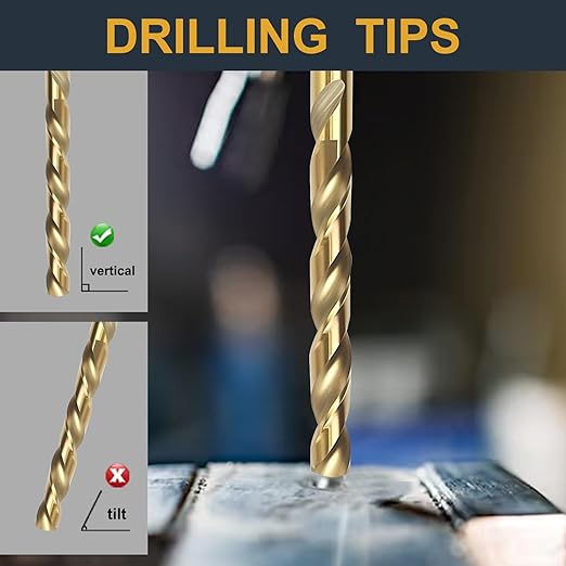 BeHappy 13Pcs Cobalt Drill Bit Set, M35 HSS, 135 Degree Tip, Twist Jobber Length - Image 5