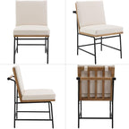 Modern Dining Chairs Set of 6, Comfy PU Leather Side Chairs Upholstered - Image 4
