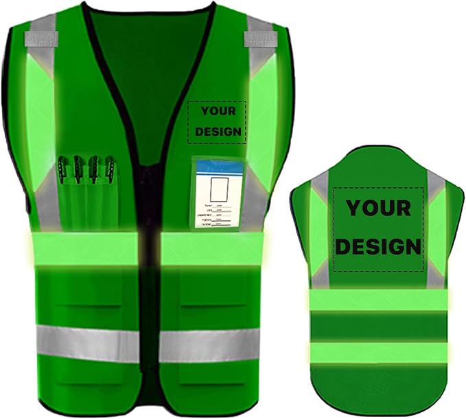 YOWESHOP High Reflective Visibility Safety Vest Custom Your Logo Safety Workwear by YOWESHOP