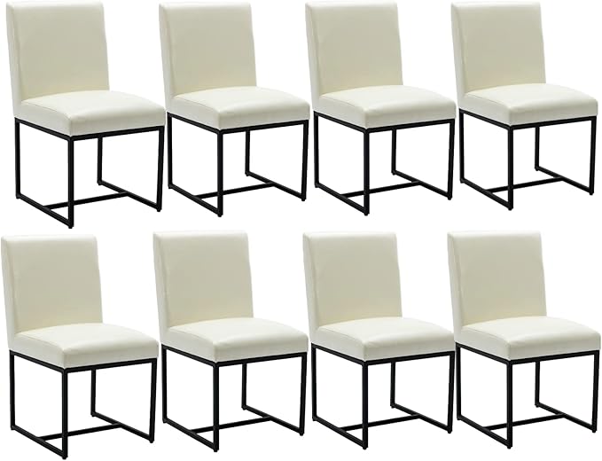 CIMOTA Modern Dining Chairs Set of 8, Leather Dining Room Chairs Upholstered by CIMOTA