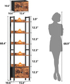 Furologee 6 Tier Bookshelf, Tall Shelf - Image 3