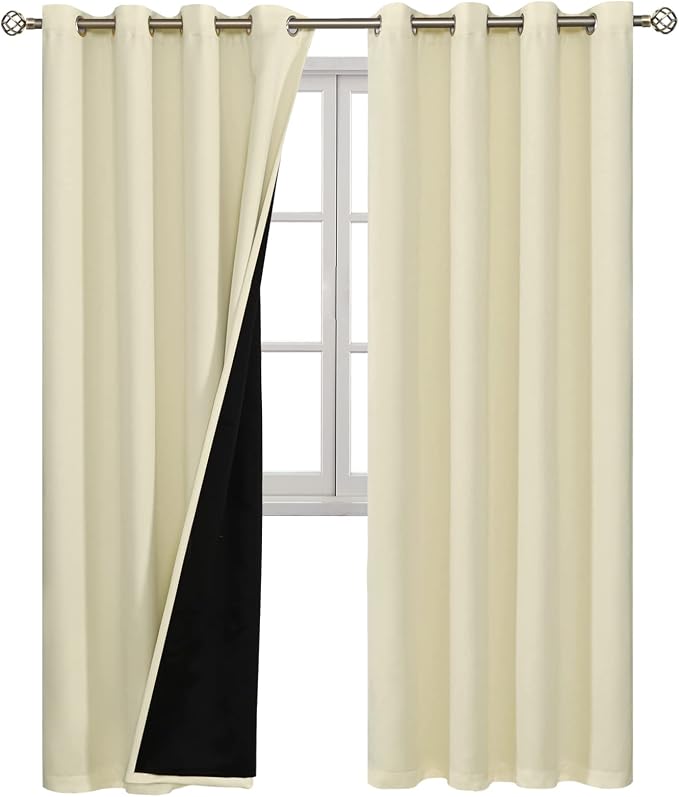 BGment Cream 100% Blackout Curtains - Image 8