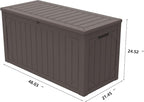 100 Gallon Outdoor Storage Box Waterproof, Lockable Resin Deck Box Patio - Image 2