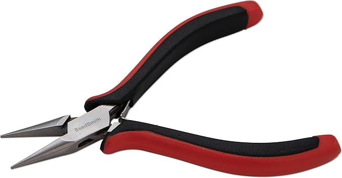 The Beadsmith Chain Nose Pliers – Fine Tips – 5 inches – Ergonomic Handle by TheBeadsmith
