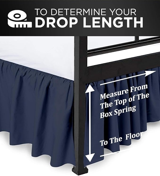 Ruffled Bed Skirt with Split Corners, King 18 Inch Drop Bedskirt, Hotel Quality - Image 4