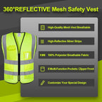 BeautyWill Custom Logo 10/20 Pack Safety Vest Class2 High Visibility Vest - Image 7