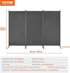 VEVOR Room Dividers, 3 Panel Room Divider, Folding Privacy Screen and Portable - Image 7
