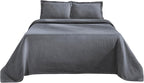 Superior 3 Piece Basketweave Cotton Bedspread Set, Home Bed Decor, Decorative - Image 2