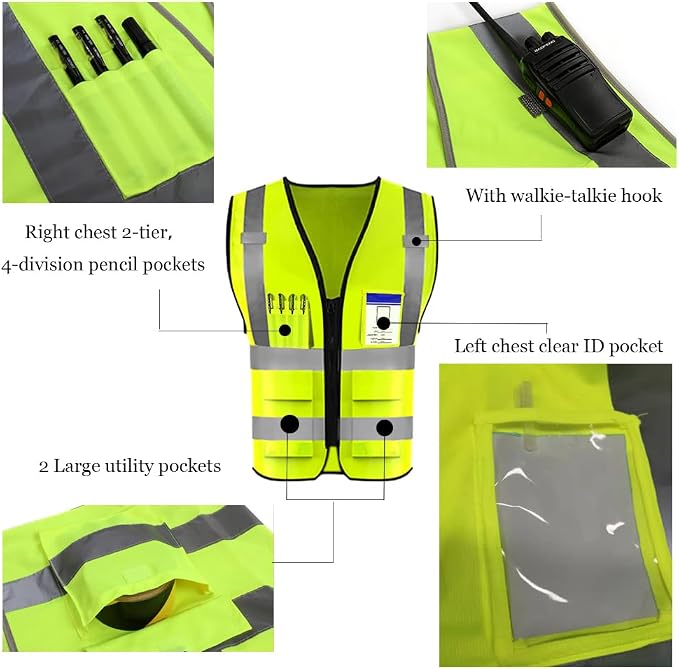 YOWESHOP High Reflective Visibility Safety Vest Custom Your Logo Safety Workwear - Image 4