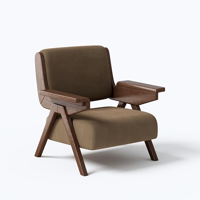Accent Chair Mid Century Modern Chair, Velvet Upholstered Lounge Arm Chair - Image 8