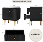HLR Modern Nightstand, Fluted Bed Side Table - Image 2